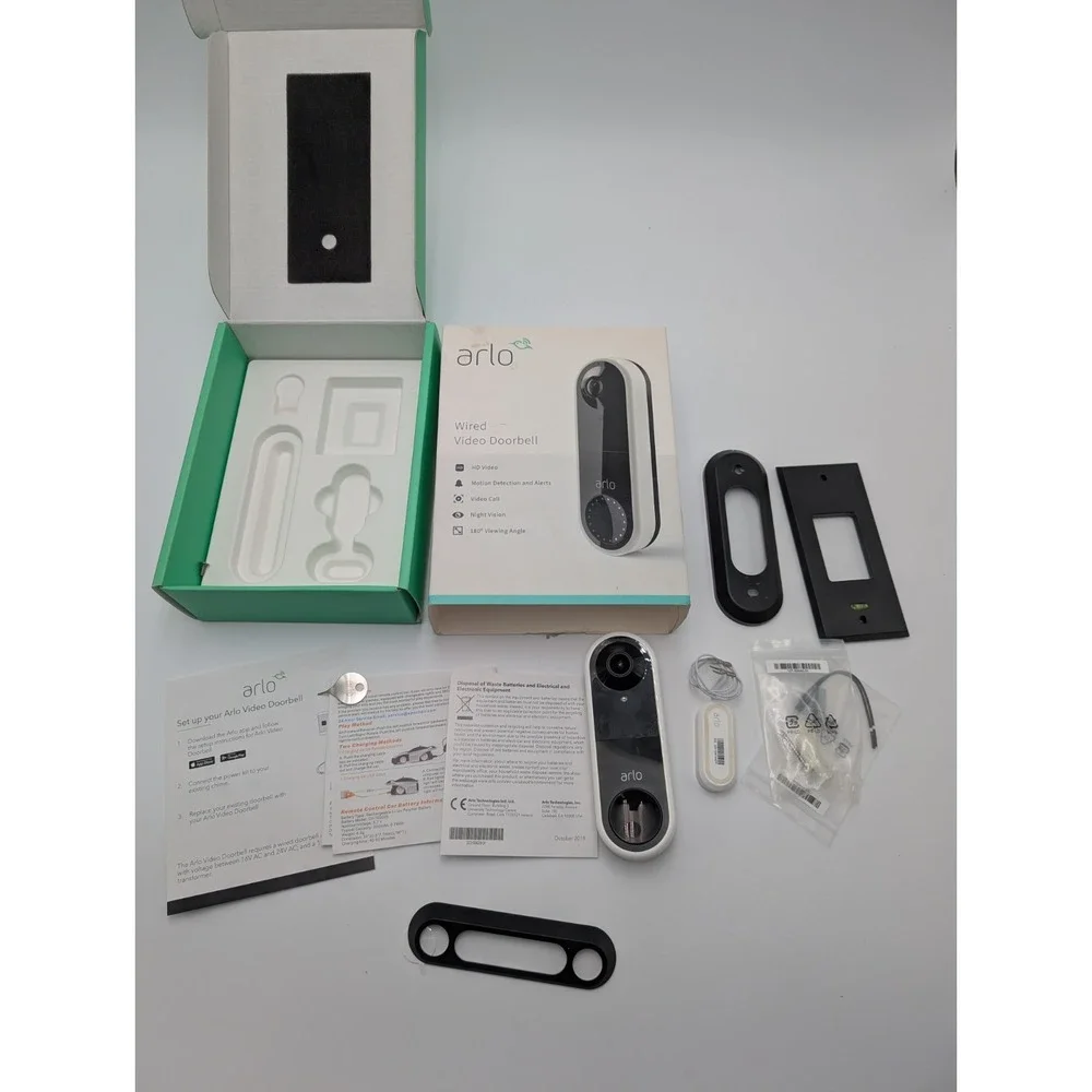 Arlo Wired Smart Video Doorbell - HD Motion, Night Vision & 2 Way Audio